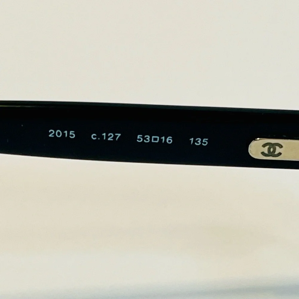 CHANEL 9221 Rimless Eyeglasses Frame Blue Lens Black Gold CC Unisex Made Italy - Picture 8 of 16